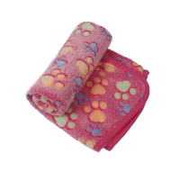 3 Pack Pet Blanket, Soft Plush Paw Print Dog Blanket Washable, Warm Fleece Cat Blanket For Large Medium Dogs, Sofa Couch