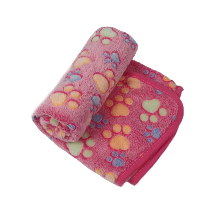 3 Pack Pet Blanket, Soft Plush Paw Print Dog Blanket Washable, Warm Fleece Cat Blanket For Large Medium Dogs, Sofa Couch