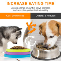 3in1 Interactive Dog Puzzle Feeder, Rotating Anti-Choking Slow Feeder Bowl & Lick Mat, Mental Stimulation Foraging Toy F