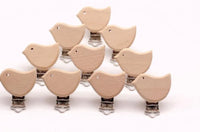 Modern Wood Naural Nipple Chain Accessories BPA Free Cute Modelling Beech Pacifier Clip Small Elephant Heart-shaped Holder for Pacifier - BIG FRENCHIES