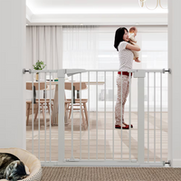 High White Child Safety Gate For Baby Door Barrier With Extensions