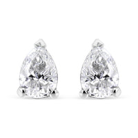 14K White Gold 1/2 Cttw Pear Shape Solitaire Lab Grown Diamond Stud Earrings (F-G Color, VS2-SI1 Clarity)