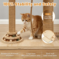 Floor-to-Ceiling Cat Tree With Natural Sisal Rope Scratching Post - Adjustable Height Modern Cat Activity Tree, Cat Scra