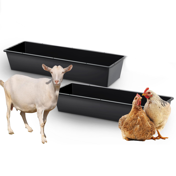 2-piece Dual-purpose Plastic Livestock Feed Trough Suitable For Daily Feeding Of Horses, Goats, Pigs And Other Animals W