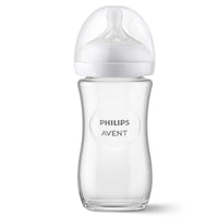 Philips Avent Natural Response Glass Baby Bottle, 8 oz: Anti-Colic, Slow Flow, BPA-Free, Newborn Feeding