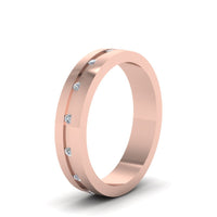 7 MM Flat Diamond Mens Wedding Band