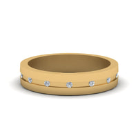 7 MM Flat Diamond Mens Wedding Band