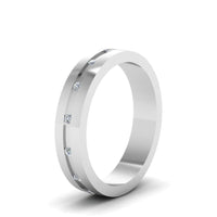7 MM Flat Diamond Mens Wedding Band