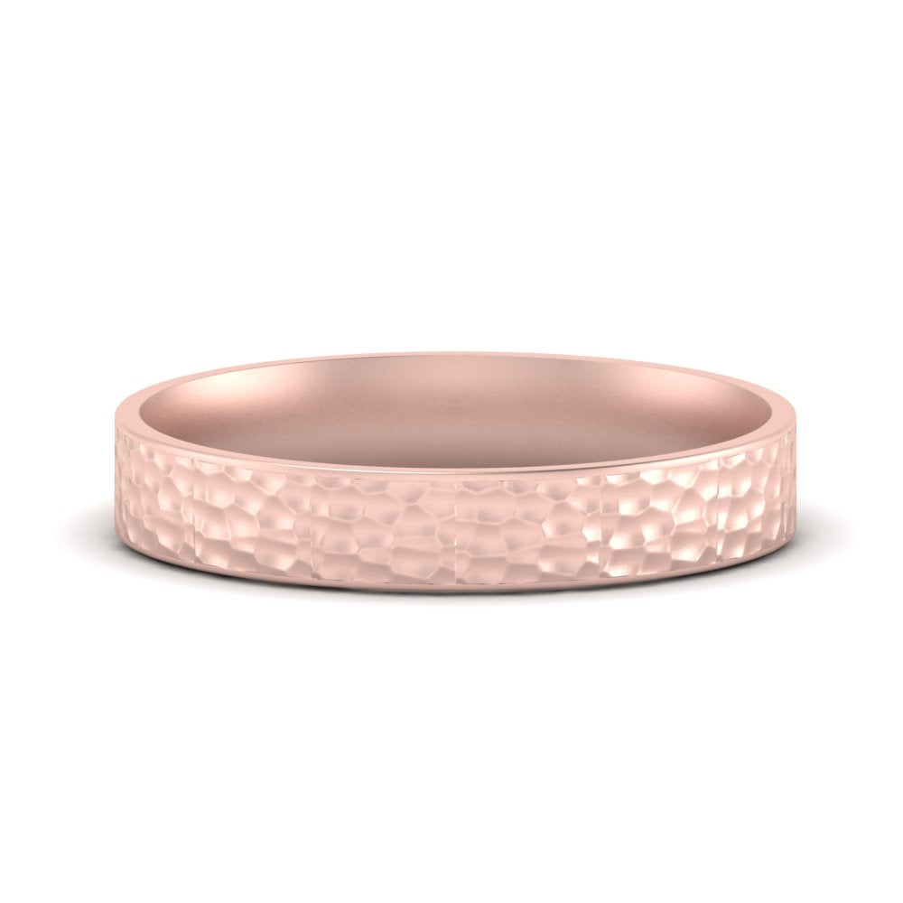 5 MM Hammered Finish Mens Wedding Band