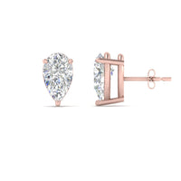 Three-Prong Pear Diamond Solitaire Stud Earrings (1.00ct - 10.00ct)