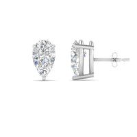 Three-Prong Pear Diamond Solitaire Stud Earrings (1.00ct - 10.00ct)