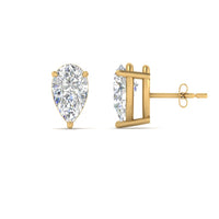 Three-Prong Pear Diamond Solitaire Stud Earrings (1.00ct - 10.00ct)