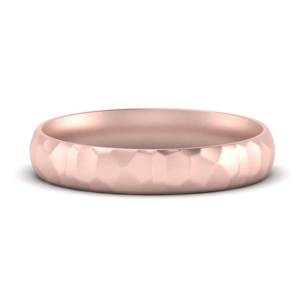 5 mm Mens Hammered Comfort Fit Wedding Band