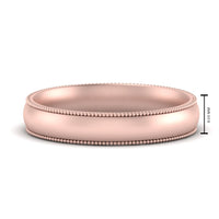 4 mm Milgrain Comfort Fit Mens Wedding Band