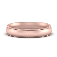 4 mm Milgrain Comfort Fit Mens Wedding Band