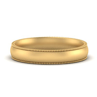 4 mm Milgrain Comfort Fit Mens Wedding Band