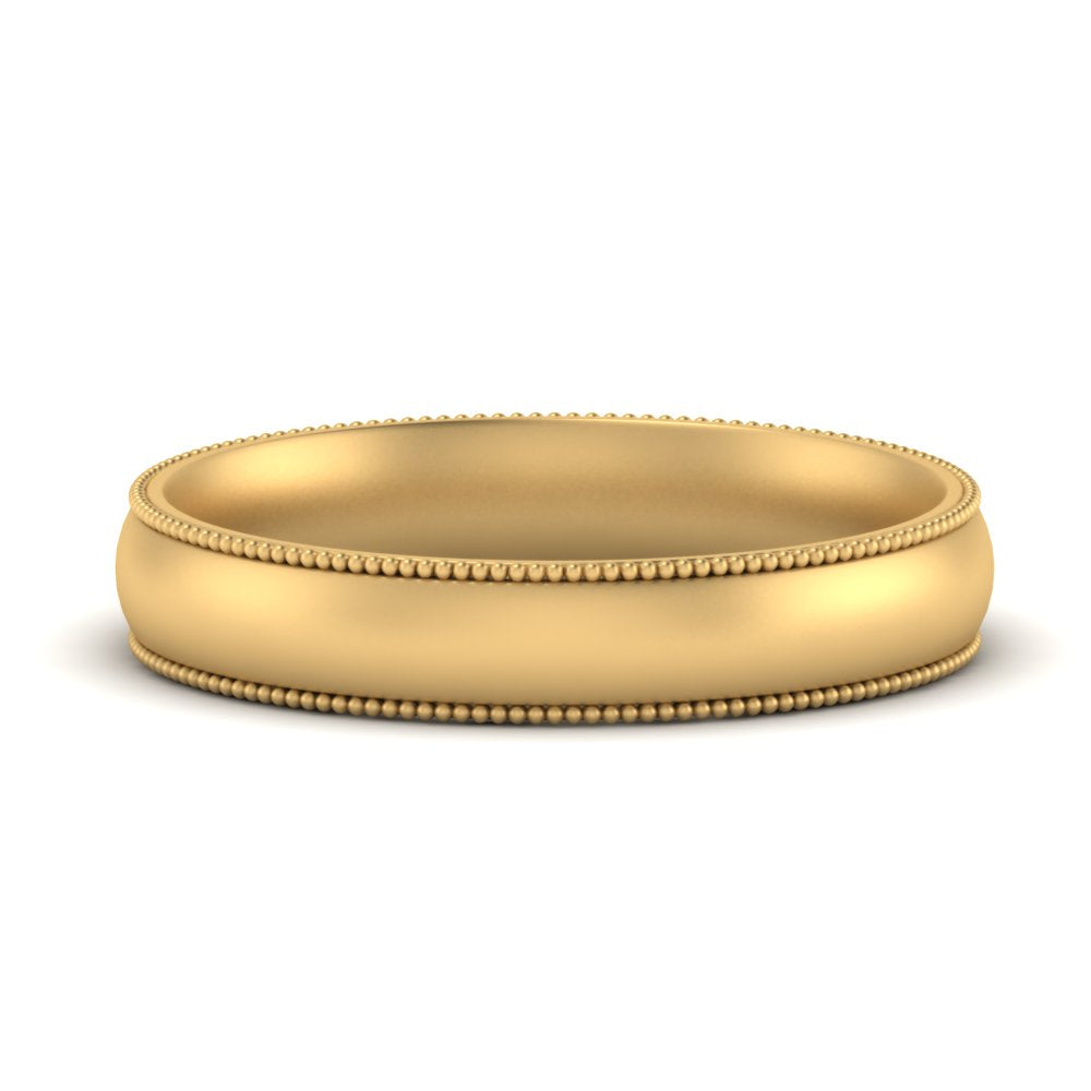 4 mm Milgrain Comfort Fit Mens Wedding Band