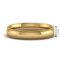 4 mm Comfort Fit Wedding Band Milgrain Edge