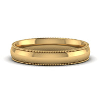 4 mm Comfort Fit Wedding Band Milgrain Edge