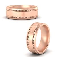 5 mm Mens Band Double Milgrain