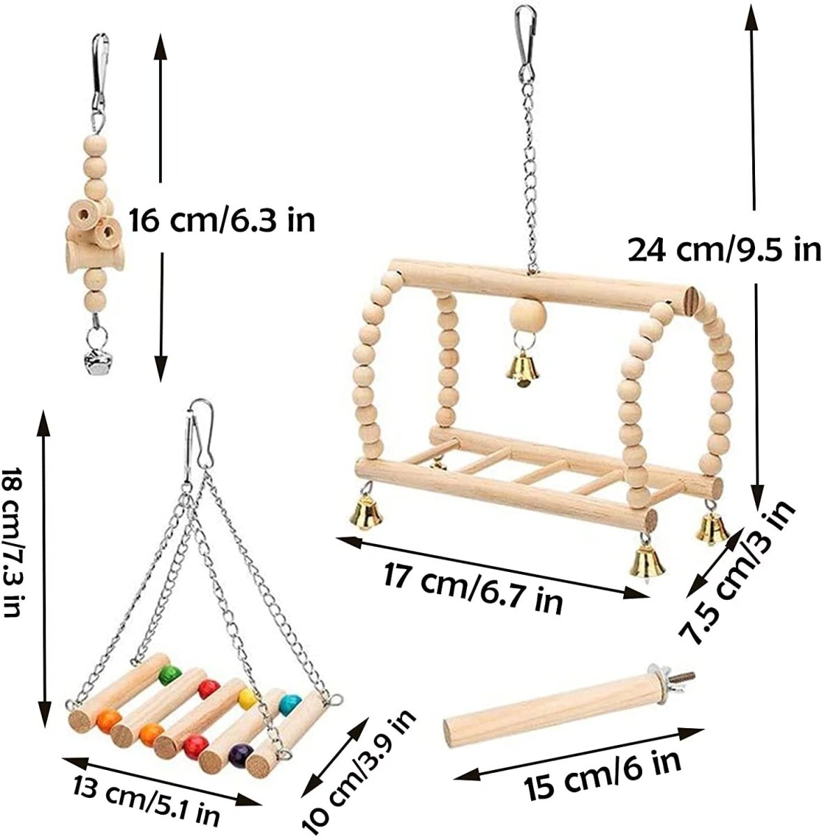 8 Pack Bird Toys for Cage Accessories - BIG FRENCHIES