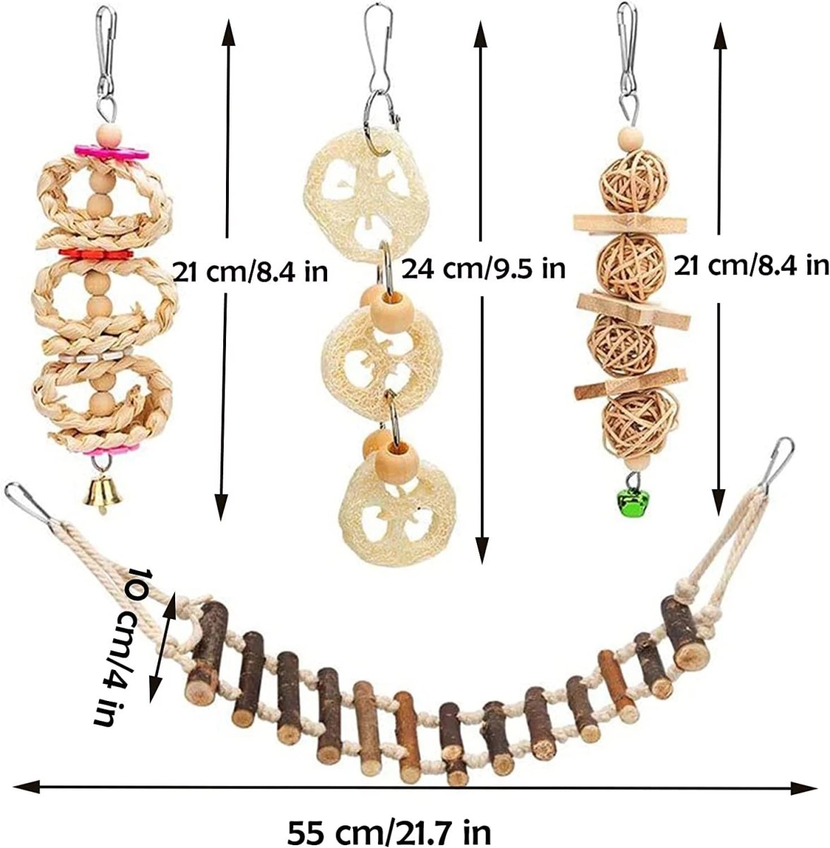 8 Pack Bird Toys for Cage Accessories - BIG FRENCHIES