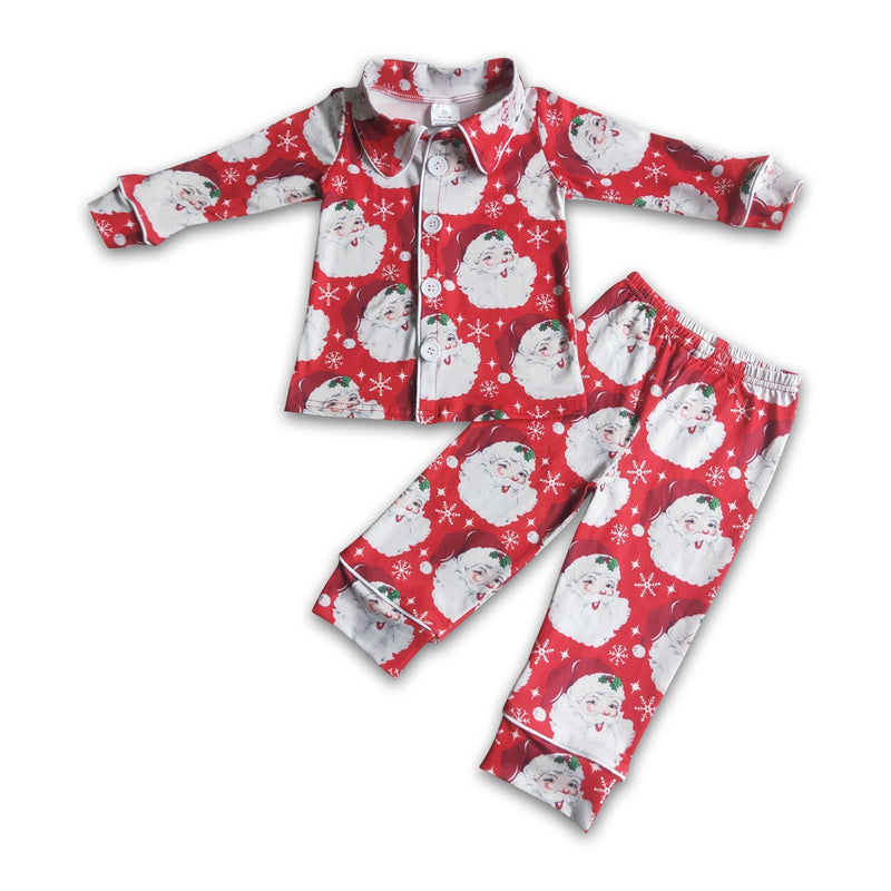 Santa print boy Christmas pajamas - BIG FRENCHIES