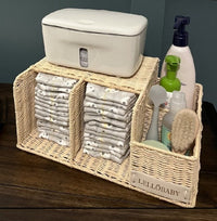 LELLOBABY™ X Hampton BABY - Deluxe Rattan Diaper Caddy