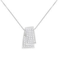 14KT White Gold Diamond Box Pendant Necklace (1 cttw, H-I Color, SI2-I1 Clarity)
