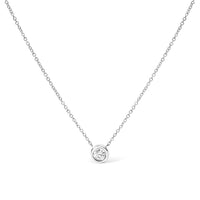 2 Micron 14K Rose Gold Plated Sterling Silver Bezel-Set Diamond Solitaire Pendant Necklace (1/3 cttw, H-I Color, I1-I2 Clarity)