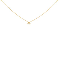 10K White Gold 1/10 Cttw Bezel Set Solitaire Princess Cut Diamond Kite Shaped Pendent Necklace - 18" Inches