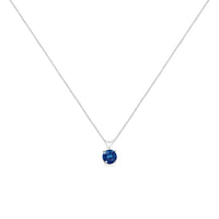 10K White Gold 1/4 Cttw Round Brilliant Cut Lab Grown Blue Diamond 4-Prong Solitaire Pendant Necklace (Blue Color, VS2-SI1 Clarity) - 18"