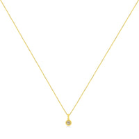 14K Yellow Gold Plated .925 Sterling Silver 1/2 Cttw Brilliant Round Cut Diamond Solitaire Milgrain 18" Pendant Necklace (K-L Color, I2-I3 Clarity)