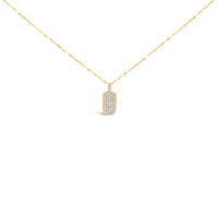 14K Yellow Gold 1/3 Cttw Diamond Dog Tag Pendant Necklaces 18"