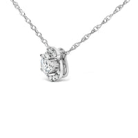 .925 Sterling Silver 1.0 Cttw Lab Grown Round-Cut Diamond Pendant Necklace 18"