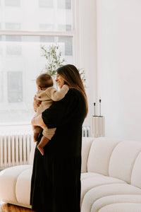 Tiered Breastfeeding Dress - Black