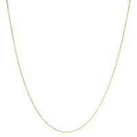 Solid 14K Yellow Gold 0.75mm Classic Box Chain Necklace. Unisex Chain - Size 16 Inches