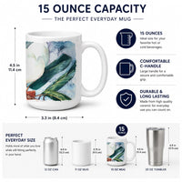Magnolia Ceramic Coffee Mug 15 oz Decorative Large C Handle Mug Cup for Tea, Cocoa Hot Chocolate