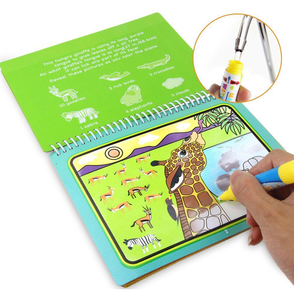 Reusable Magic Water Drawing Book With Pen Coloring Painting Book Drawing Board Juguetes Education Learning Toys for Children - BIG FRENCHIES