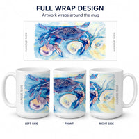 Crab   Ceramic Coffee Mug 15 oz Decorative Large C Handle Mug Cup for Tea, Cocoa Hot Chocolate