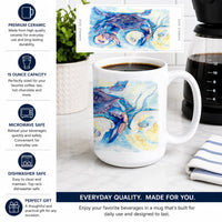Crab   Ceramic Coffee Mug 15 oz Decorative Large C Handle Mug Cup for Tea, Cocoa Hot Chocolate