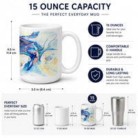 Crab   Ceramic Coffee Mug 15 oz Decorative Large C Handle Mug Cup for Tea, Cocoa Hot Chocolate
