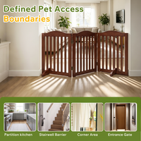 Wooden Freestanding Foldable Pet Gate for Dogs, 24 inch 3 Panels Step Over Fence, Dog Gate for The House, Doorway