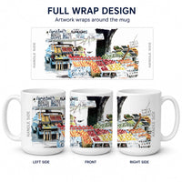 Fruit Stand Ceramic Coffee Mug 15 oz Decorative Large C Handle Mug Cup for Tea, Cocoa Hot Chocolate