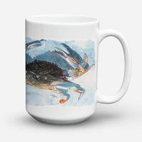 Crab Ceramic Coffee Mug 15 oz Decorative Large C Handle Mug Cup for Tea, Cocoa Hot Chocolate