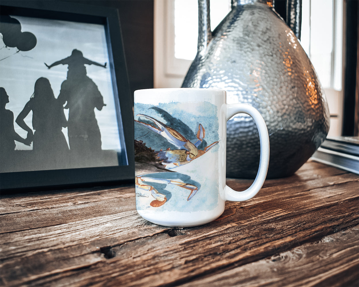 Crab Ceramic Coffee Mug 15 oz Decorative Large C Handle Mug Cup for Tea, Cocoa Hot Chocolate