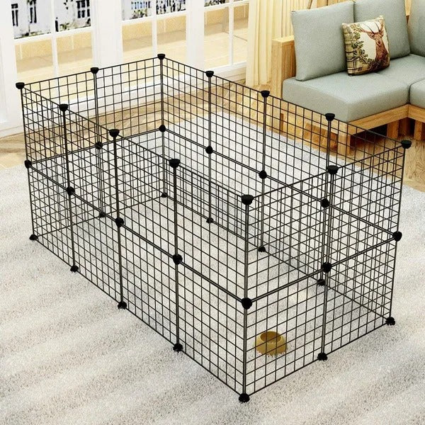 Pet Playpen, Small Animal Cage Indoor Portable Metal Wire Yard Fence For Small Animals, Guinea Pigs, Rabbits Kennel Crat