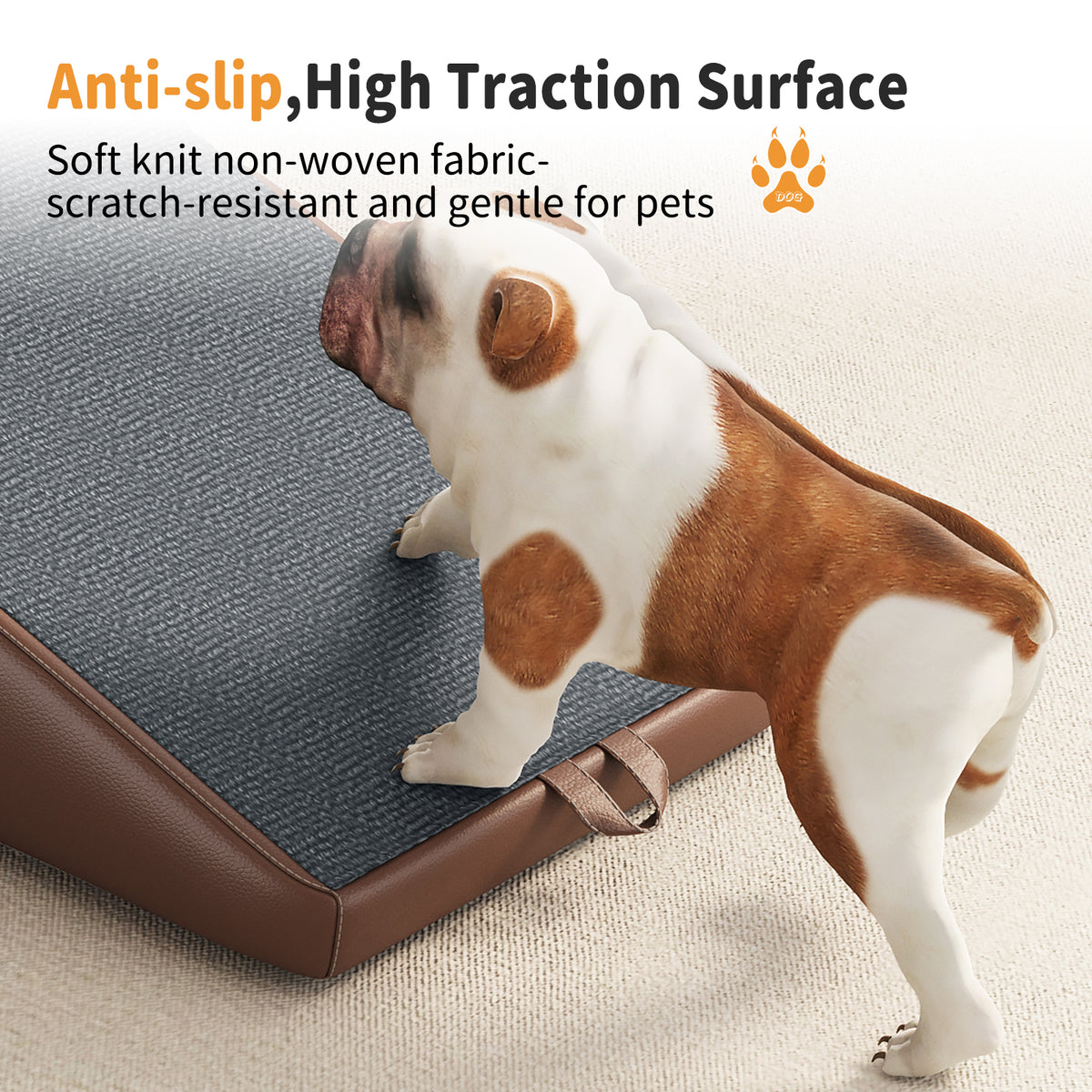 (UPGRADED) Dog Stairs for Small Dogs and Cats, Dog Ramp for Couch and Bed, Foldable 2-in-1 Wooden Pet Steps for Puppy, S