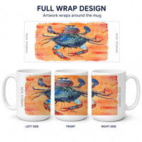 Crab Ceramic Coffee Mug 15 oz Decorative Large C Handle Mug Cup for Tea, Cocoa Hot Chocolate