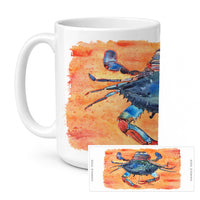 Crab Ceramic Coffee Mug 15 oz Decorative Large C Handle Mug Cup for Tea, Cocoa Hot Chocolate